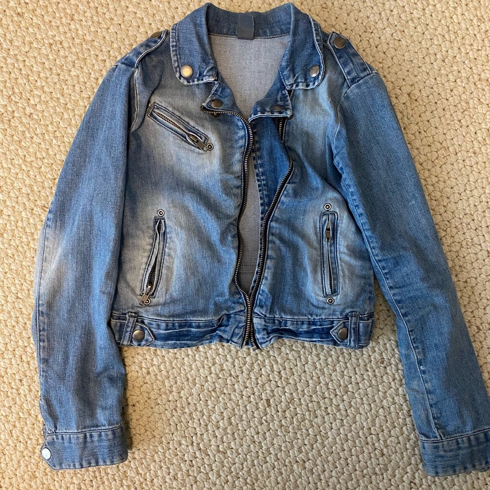 Zara girls Moto Jean jacket